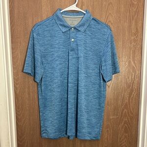 Men's Van Heusen Classic Fit Blue Space-Dye Polo Shirt - Medium